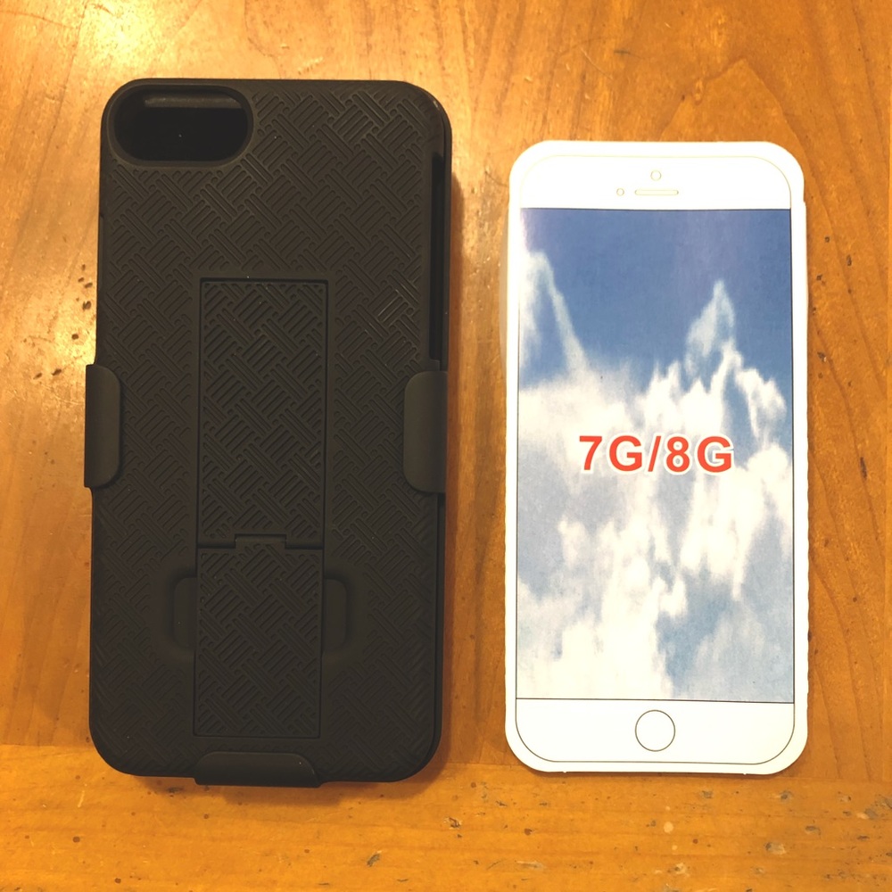 Shell Holster Case with Kickstand for iPhone 8, 7, 7+, 6, 6+ Black